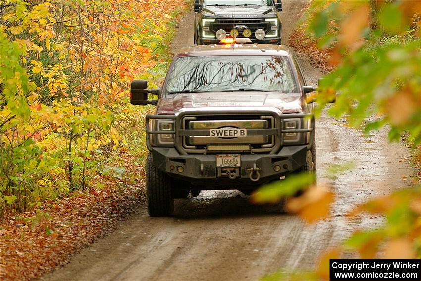 A Ford F-150 pickup sweeps SS13, Trouble.