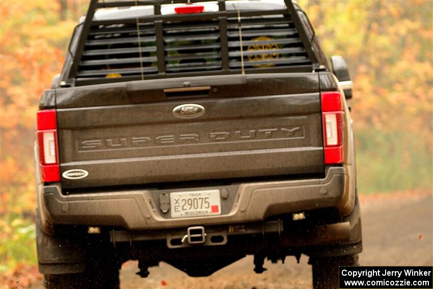 A Ford F-250 Super Duty pickup sweeps SS13, Trouble.