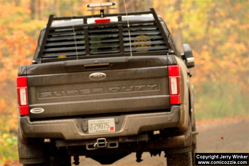 A Ford F-250 Super Duty pickup sweeps SS13, Trouble.