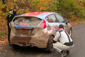 Chris Cyr / Glen Ray Ford Fiesta ST before the start of SS15, Double Trouble.