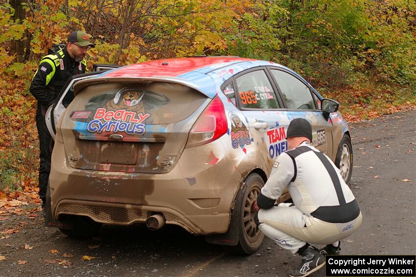 Chris Cyr / Glen Ray Ford Fiesta ST before the start of SS15, Double Trouble.