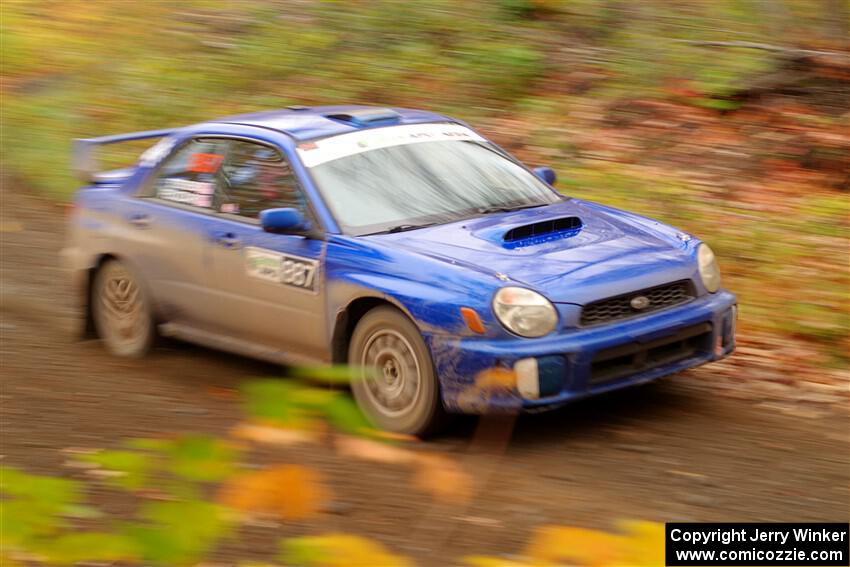 Jimmy Pelizzari / Kate Stevens Subaru WRX on SS15, Double Trouble.