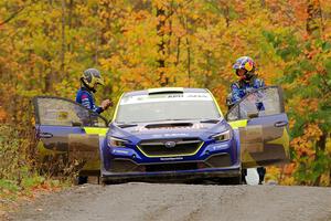 Brandon Semenuk / Keaton Williams Subaru WRX ARA24 before the start of SS15, Double Trouble.