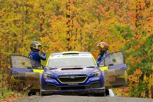 Brandon Semenuk / Keaton Williams Subaru WRX ARA24 before the start of SS15, Double Trouble.