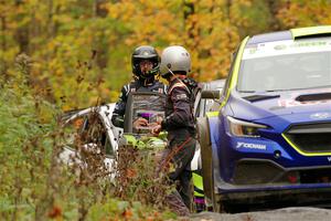 Patrick Gruszka / Florian Barral Hyundai i20 R5 before the start of SS15, Double Trouble.