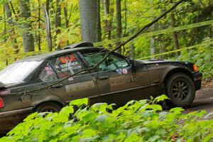 Matt Nykanen / Lars Anderson BMW 328i leaves the start of SS16, Mount Marquette.