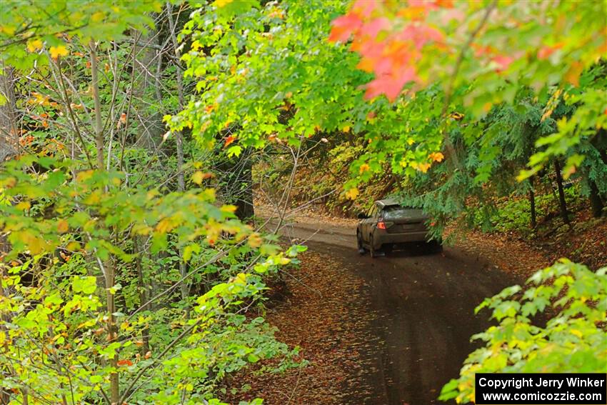 Silas Himes / Charlotte Himes Subaru WRX STi leaves the start of SS16, Mount Marquette.