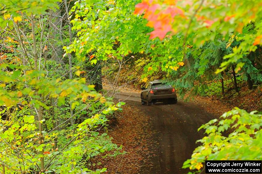 Silas Himes / Charlotte Himes Subaru WRX STi leaves the start of SS16, Mount Marquette.