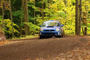 Jimmy Pelizzari / Kate Stevens Subaru WRX on SS16, Mount Marquette.