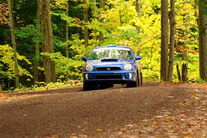 Jimmy Pelizzari / Kate Stevens Subaru WRX on SS16, Mount Marquette.