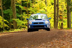 Jimmy Pelizzari / Kate Stevens Subaru WRX on SS16, Mount Marquette.