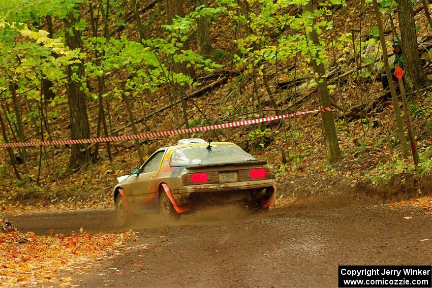 Kevin Schmidt / Kyle Roberts Mazda RX-7 on SS16, Mount Marquette.