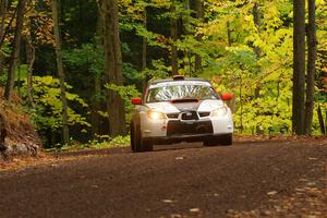 Jason Cook / Maggie Tu Subaru WRX on SS16, Mount Marquette.