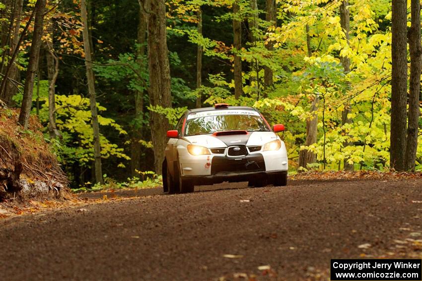 Jason Cook / Maggie Tu Subaru WRX on SS16, Mount Marquette.