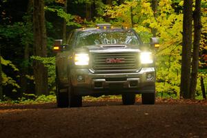 A GMC Sierra pickup sweeps SS16, Mount Marquette.