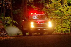 A Ford F-150 pickup sweeps SS16, Mount Marquette.