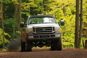 A Ford F-350 Super Duty pickup sweeps SS16, Mount Marquette.