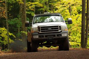 A Ford F-350 Super Duty pickup sweeps SS16, Mount Marquette.