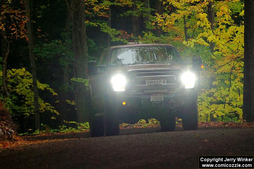 A Ford F-150 pickup sweeps SS16, Mount Marquette.