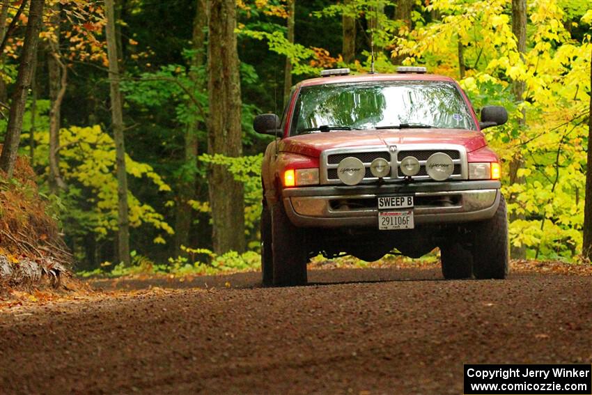 A Dodge Ram 1500 pickup sweeps SS16, Mount Marquette.