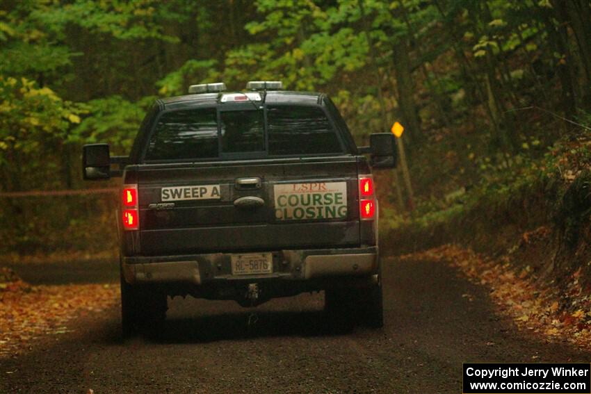 A Ford F-150 pickup sweeps SS16, Mount Marquette.