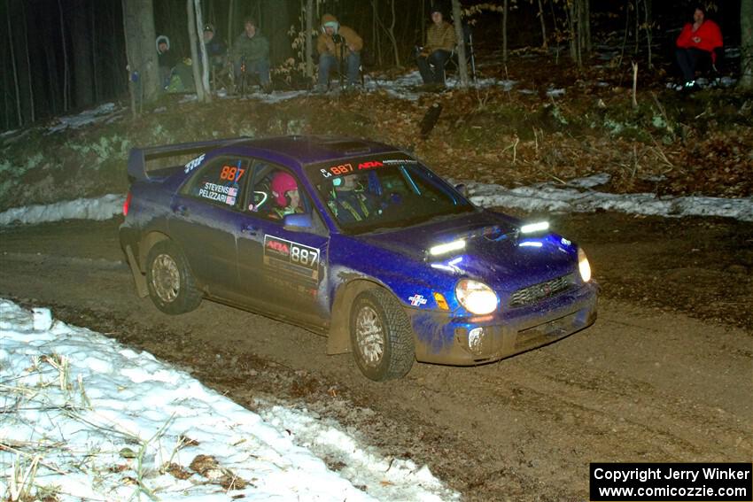 Jimmy Pelizzari / Kate Stevens Subaru WRX on SS2, Soden-Blue Lake I.