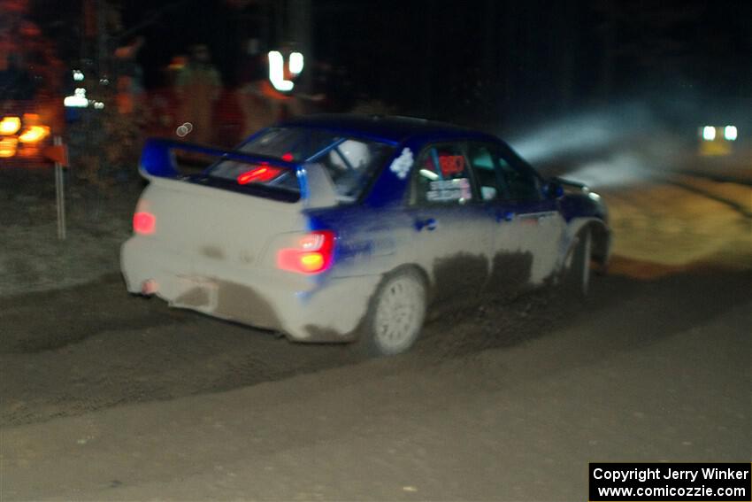 Jimmy Pelizzari / Kate Stevens Subaru WRX finishes SS6, Quinnan-Sage Creek II.