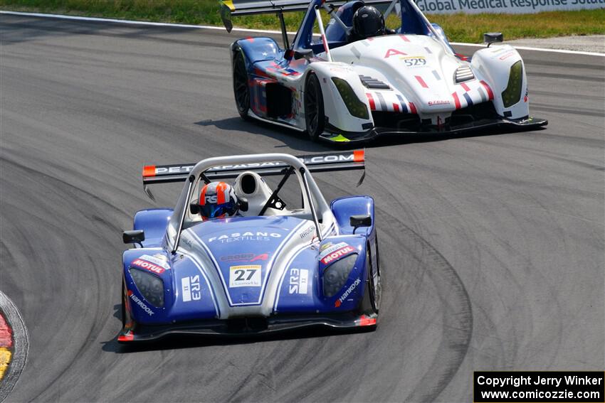 Reid Stewart's Radical SR3 XX 1500 and Jason Greenwood's Radical SR10