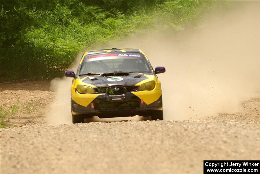 Colin Schulz / Jason Hack Subaru WRX STi on SS1, Camp 3 North.