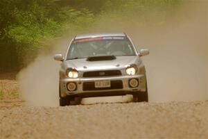 Noah Jacobson / Nathan Vance Subaru WRX on SS1, Camp 3 North.