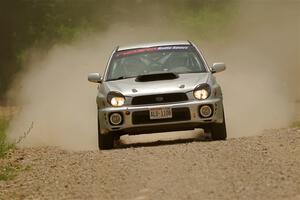 Noah Jacobson / Nathan Vance Subaru WRX on SS1, Camp 3 North.