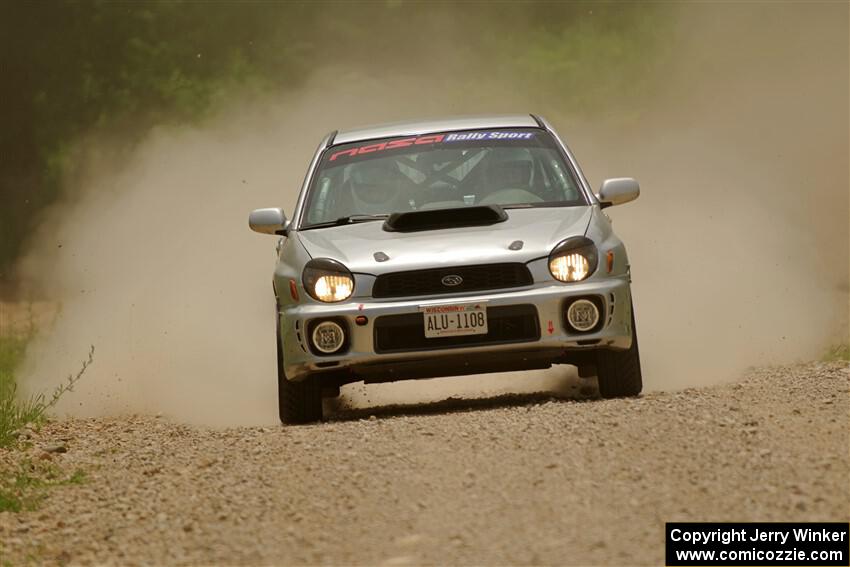 Noah Jacobson / Nathan Vance Subaru WRX on SS1, Camp 3 North.