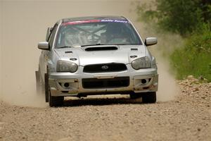 Cross Fedina / Robin Fedina Subaru WRX on SS1, Camp 3 North.