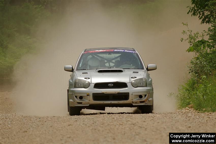 Cross Fedina / Robin Fedina Subaru WRX on SS1, Camp 3 North.