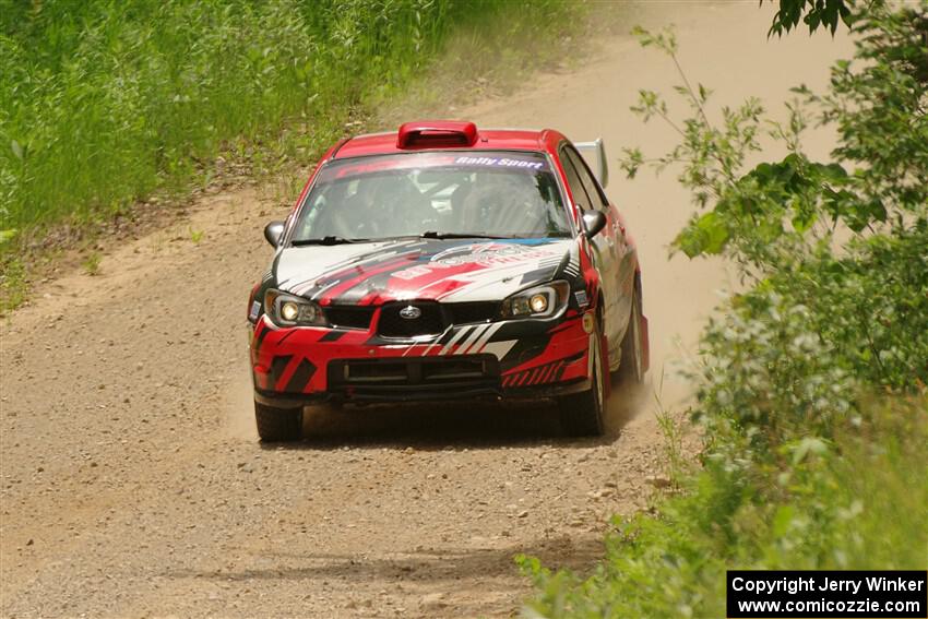 Andrew Layton / Joe Layton Subaru Impreza on SS1, Camp 3 North.