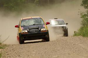 James Walker / Yannis Burnell Chevy Aveo and Josh Nykanen / Connor Himes VW GTI on SS1, Camp 3 North.