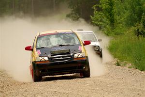 James Walker / Yannis Burnell Chevy Aveo and Josh Nykanen / Connor Himes VW GTI on SS1, Camp 3 North.