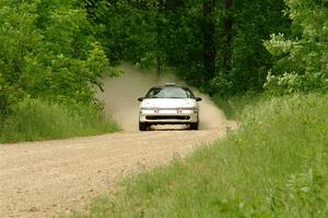 The '0' car, a Mitshibishi Exclipse GSX, on SS2, Skunk Creek.