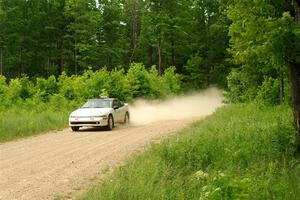 The '0' car, a Mitshibishi Exclipse GSX, on SS2, Skunk Creek.