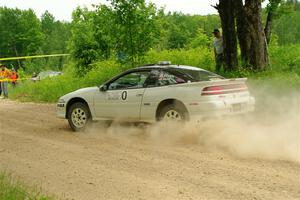 The '0' car, a Mitshibishi Exclipse GSX, on SS2, Skunk Creek.