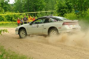 The '0' car, a Mitshibishi Exclipse GSX, on SS2, Skunk Creek.