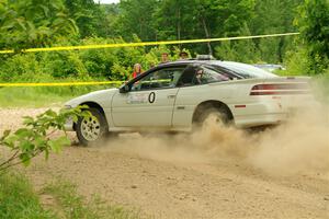 The '0' car, a Mitshibishi Exclipse GSX, on SS2, Skunk Creek.