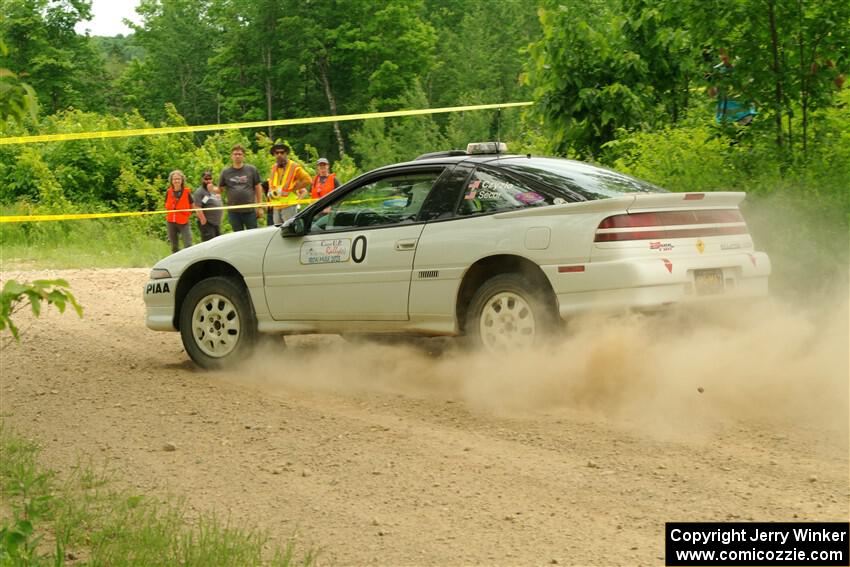 The '0' car, a Mitshibishi Exclipse GSX, on SS2, Skunk Creek.