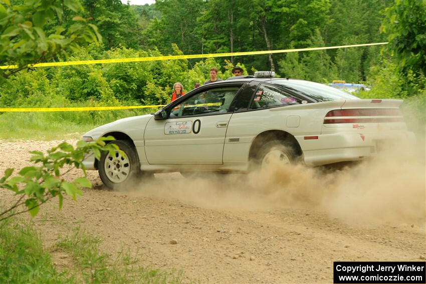 The '0' car, a Mitshibishi Exclipse GSX, on SS2, Skunk Creek.