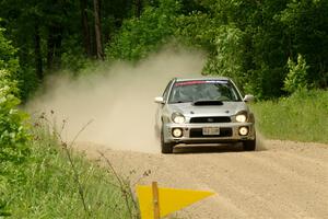 Noah Jacobson / Jacob Beduze Subaru WRX on SS2, Skunk Creek.