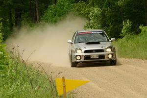 Noah Jacobson / Jacob Beduze Subaru WRX on SS2, Skunk Creek.