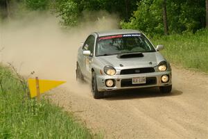 Noah Jacobson / Jacob Beduze Subaru WRX on SS2, Skunk Creek.