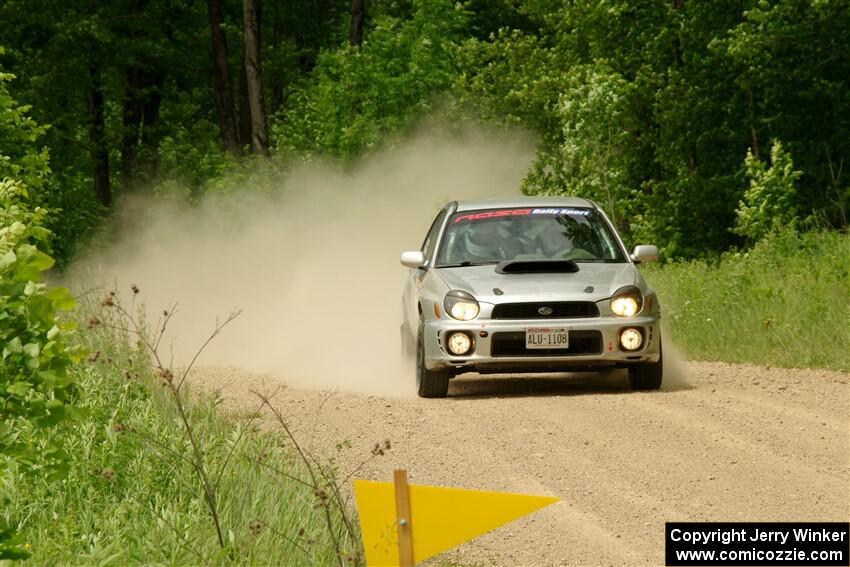 Noah Jacobson / Jacob Beduze Subaru WRX on SS2, Skunk Creek.