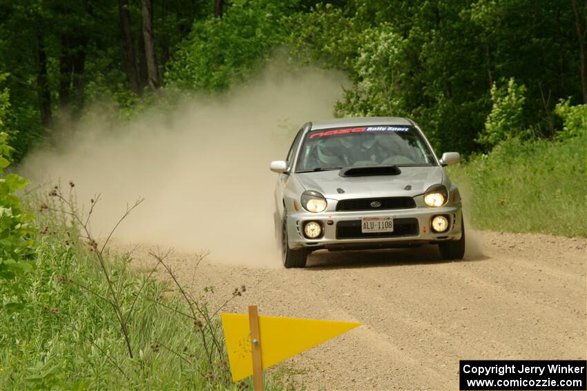 Noah Jacobson / Jacob Beduze Subaru WRX on SS2, Skunk Creek.