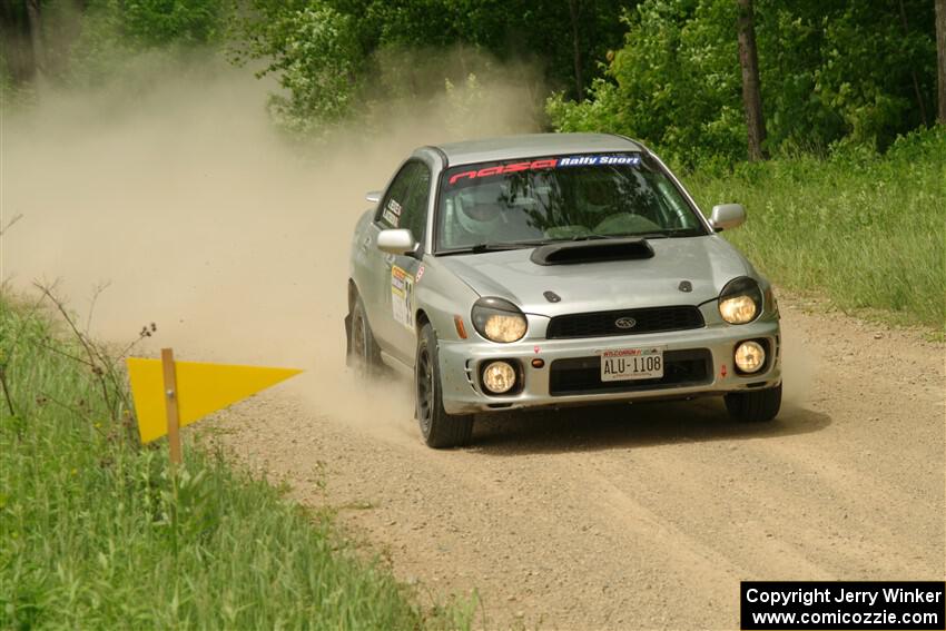 Noah Jacobson / Jacob Beduze Subaru WRX on SS2, Skunk Creek.